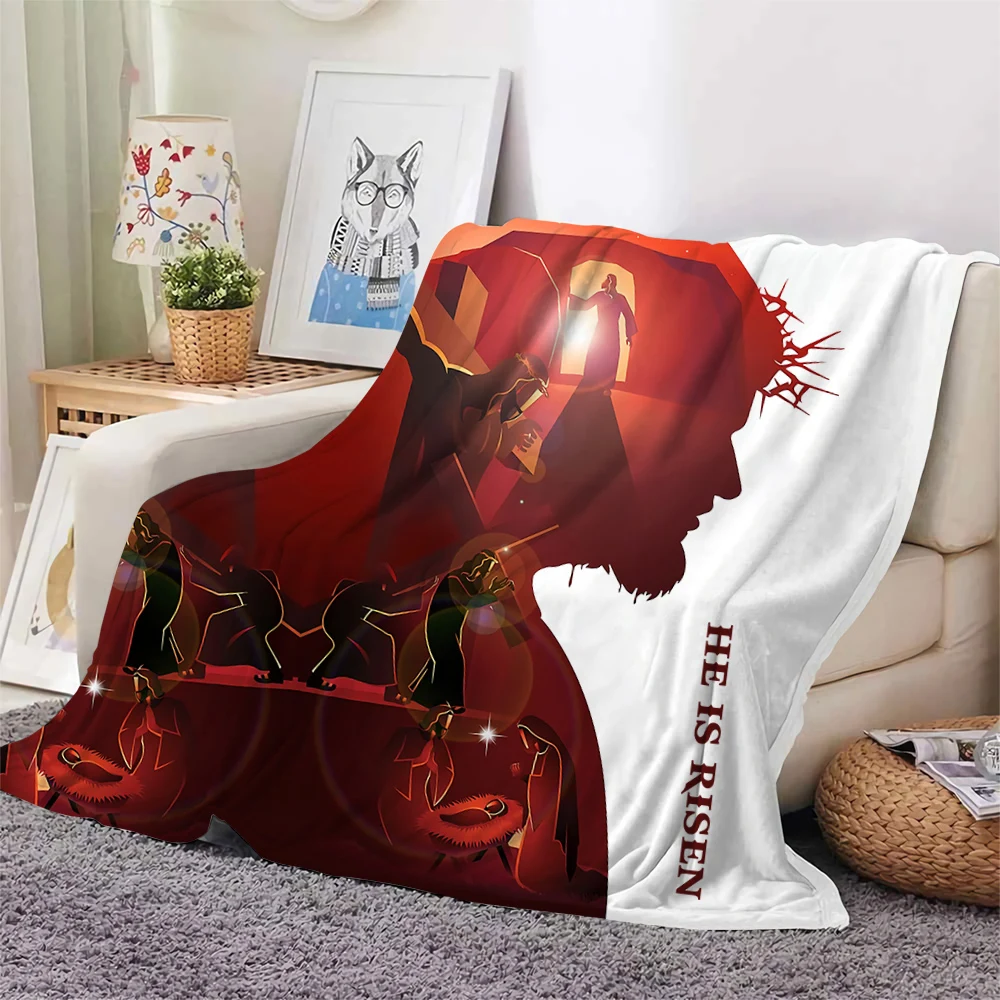 CLOOCL Popular Jesus Is Risen Blanket 3D Print Medieval Knights Templar Flannel Blankets Teenager Home Decoration Sherpa Blanket