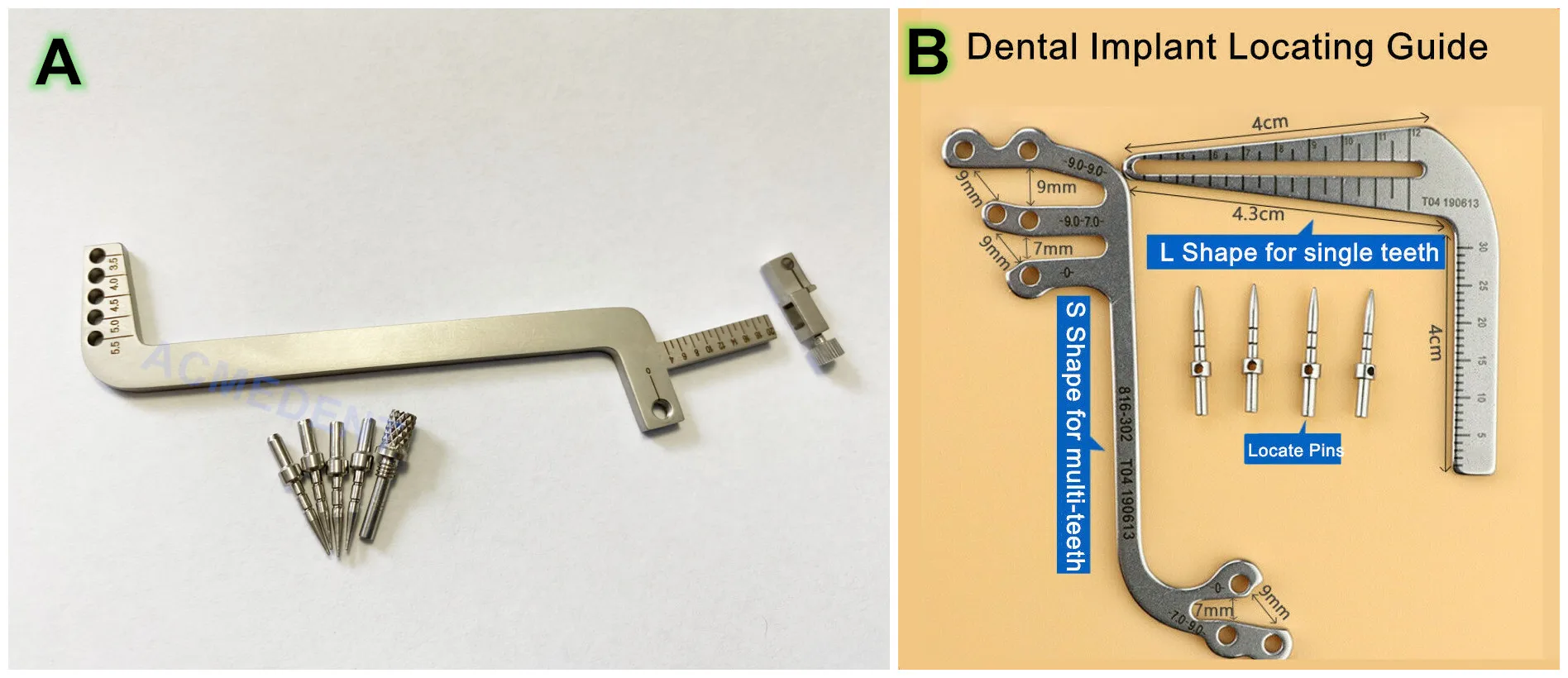 

1Set Dental Guide Appliance Guidence Implant Locator Pins Gauge Ruler Locating Sliding Caliper S-Shape 2021NEW Multiple Teeth