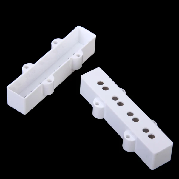 White Neck Bridge Pickup Cover Set for Electric 4-String Bass Guitar Open Style