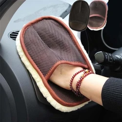 FREE SHIPPING Car Styling Wool Soft Brush Towel Clean gloves for Alcantara Car Wash Products Cloth For Car Detailer