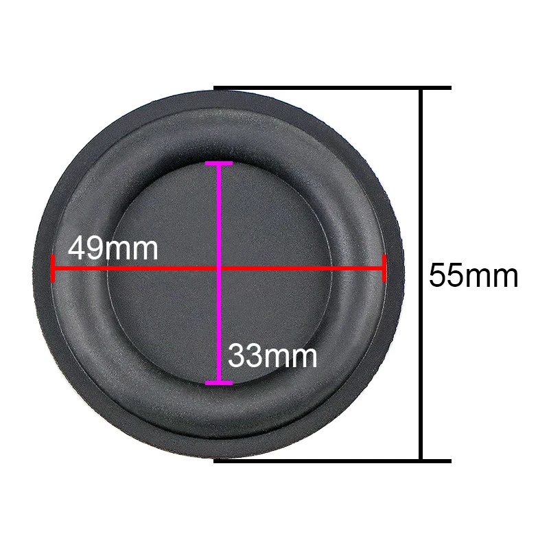 GHXAMP 2 Inch 55mm Speaker Bass Passive Radiator Special Woofer Vibration Diaphragm Dual Rubber Edges Subwoofer Auxiliary Driver