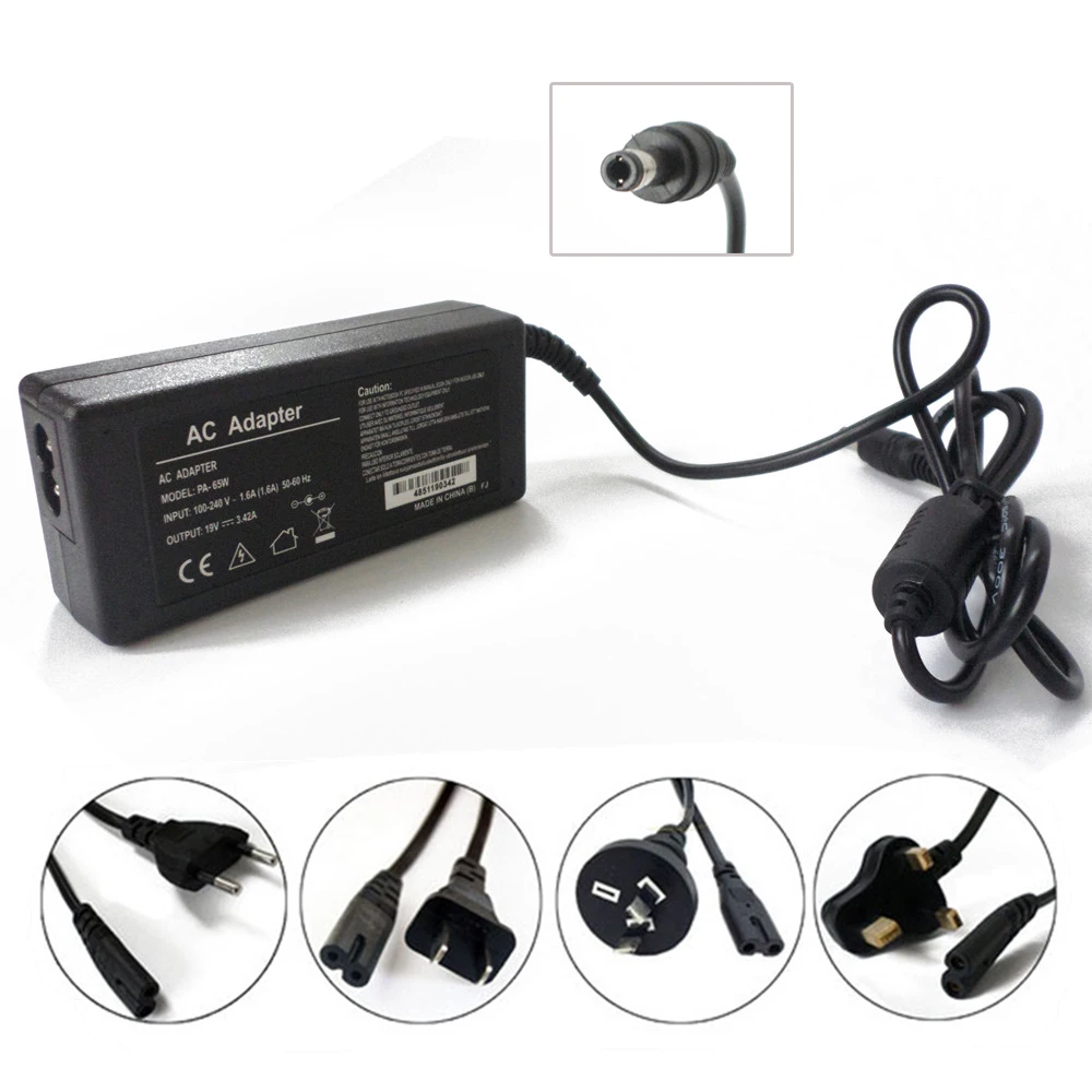 

New 19V 3.42A Laptop AC Adapter Battery Charger Power Supply Cord For Toshiba L305-S5902 PA-1750-24 L355D-S7829 65W Notebook PC