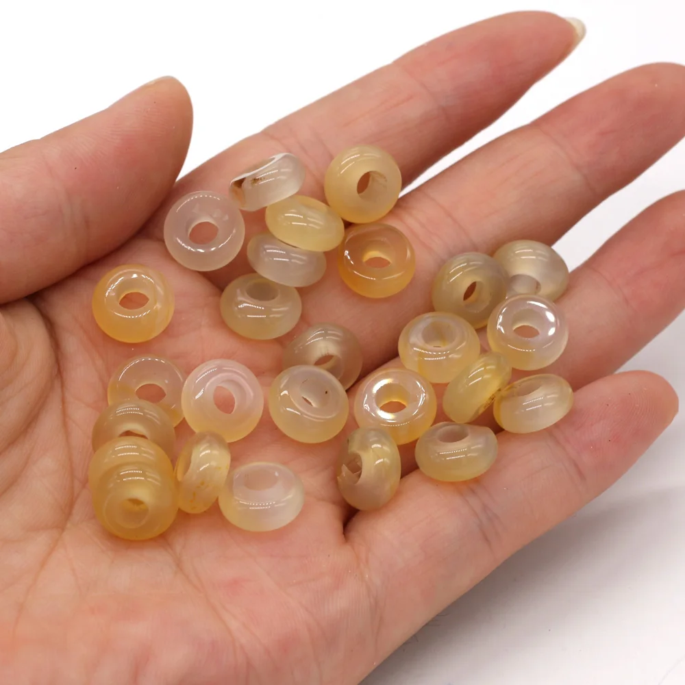 Großhandel 100 Stück Natursteinperlen, großes Loch, Abacus-Form, Agts-Steinperlen für die Herstellung von Schmuck, Halsketten, Loch 4 mm, Größe 5 x 10 mm – Detail 35