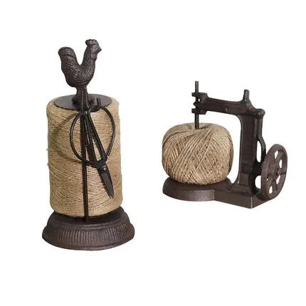 Retro nostalgic cast iron rope winder ornaments European and American style zakka bobbin garden decoration window display props