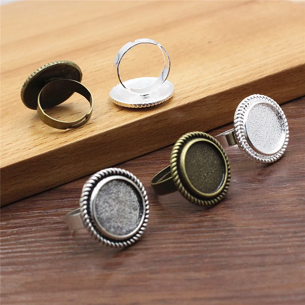 Onebeading Fit 16mm Okrągłe kaboszony pierścieniowe Pusta ramka Pusta taca Regulacja podstawy Do majsterkowania Akcesoria Prezent 10szt K05107 — zdjęcie 6