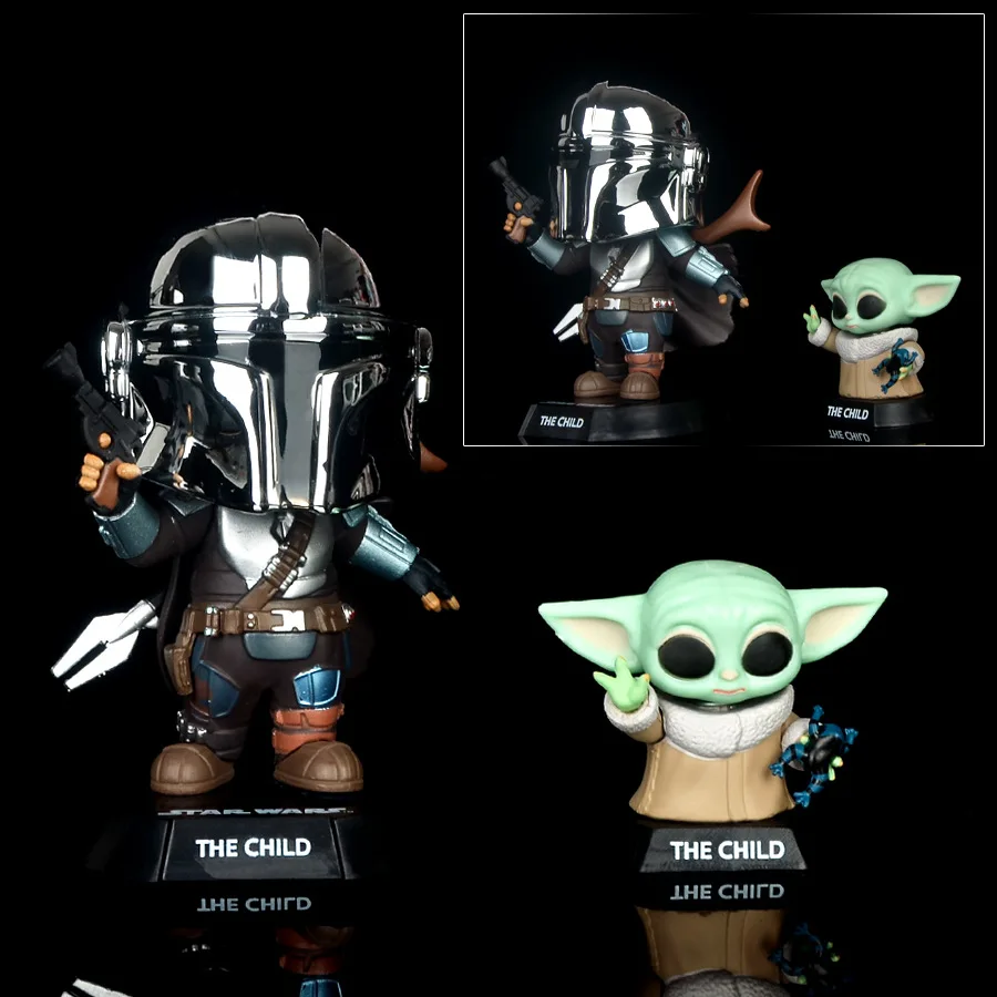 HT Anime Marvel Star Wars Mandalorian Baby Yoda Figurine Model PVC Action Toys New Year's Christmas Gifts 10cm