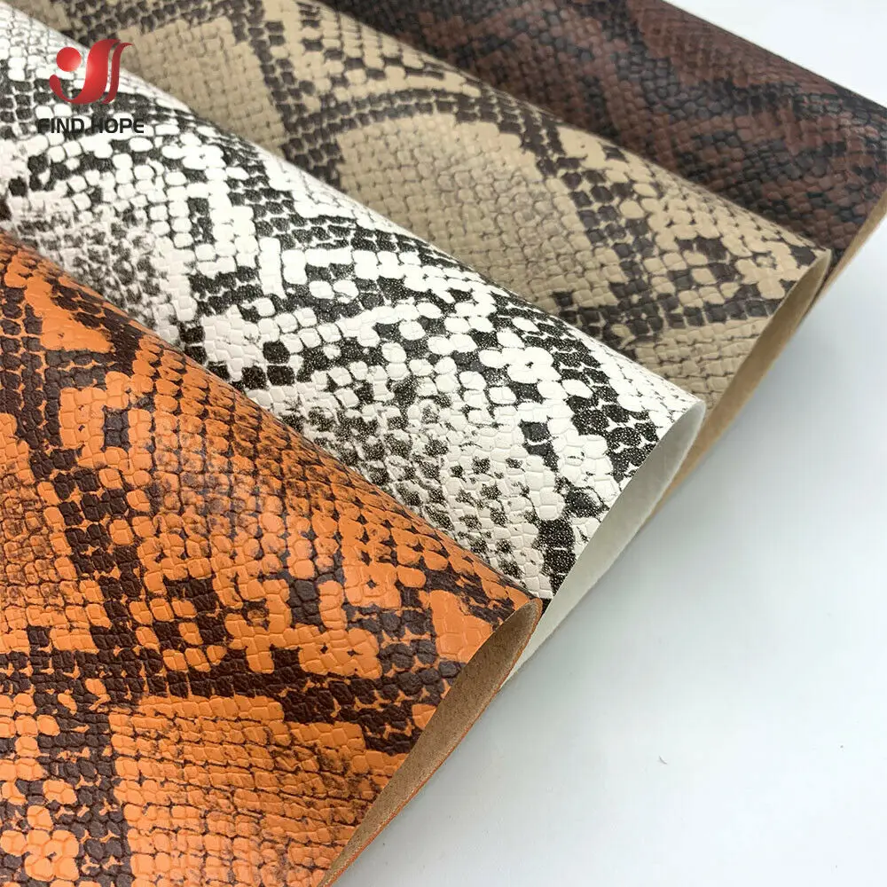 20X120CM Snakeskin Pattern Synthetic Faux PU Leather Fabric For Sewing Bag Shoe Sofa Earring Sewing DIY Craft Bow Decor Roll