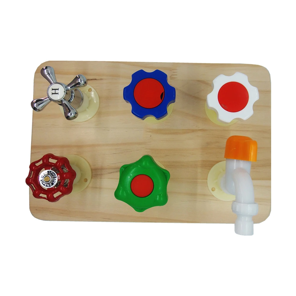 Montessori Bildungs Frühen Kindheit Bildung Spielzeug kinder Beschäftigt Bord DIY Zubehör Materialien Wasserhahn Ventil Baby Ausbildung