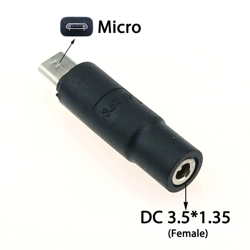 2 pz DC 3.5*1.35 4.* 1.7mm potenza femmina a 5pin Micro USB maschio spina Jack adattatore connettore per telefono Tablet caricatore convertitore