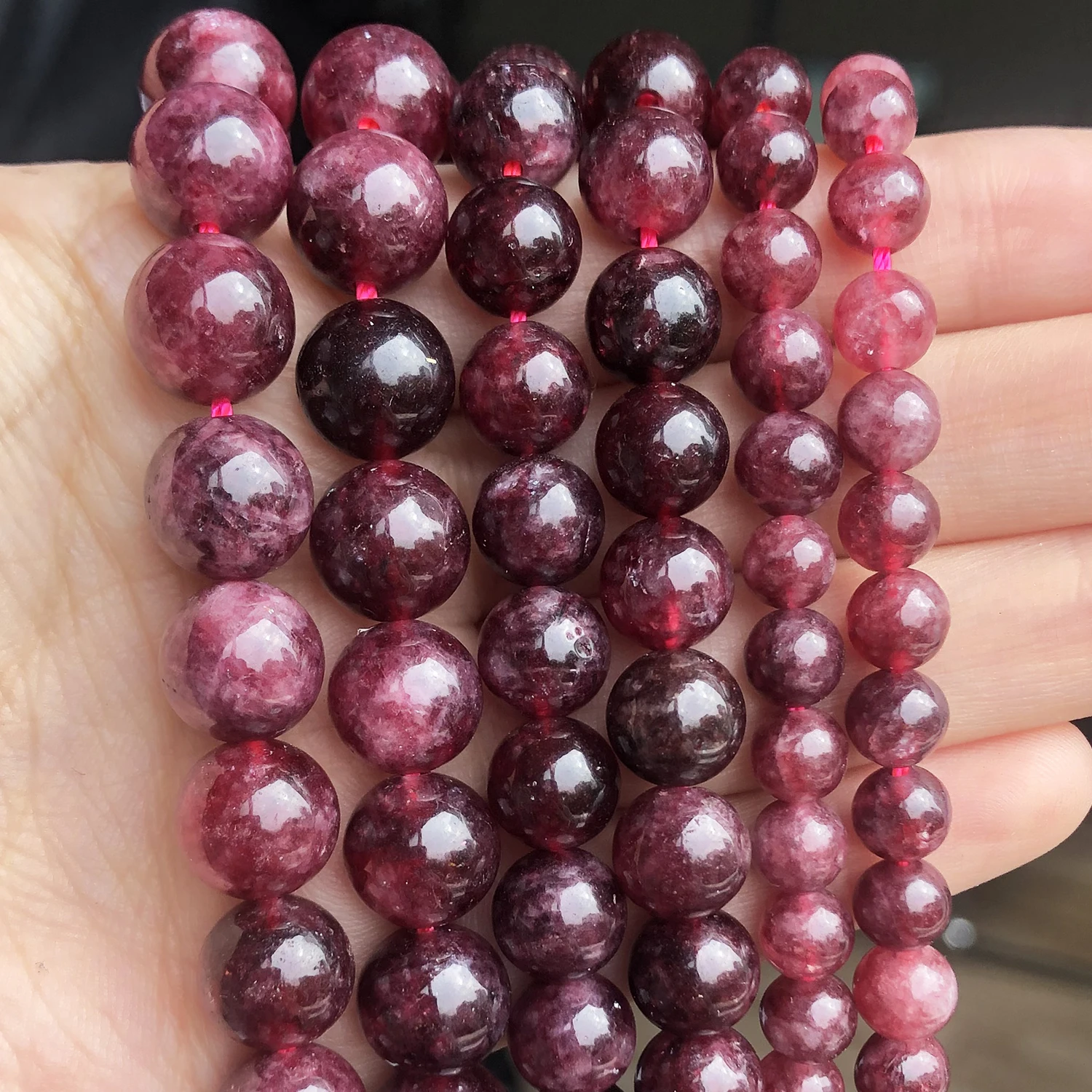 Natural Stone Dark Red Garnet Quartz Round Loose Beads for Jewelry Making Diy Bracelet Accessories 15\'\'Inches Pick Size 6 8 10mm