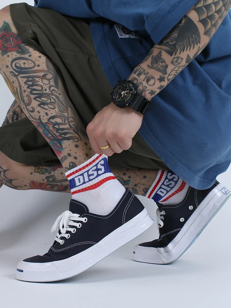 Spring Summer Striped Letters DISS Low Short Sock Men and Women INS Tide Street Sports Tube Skateboard Socks