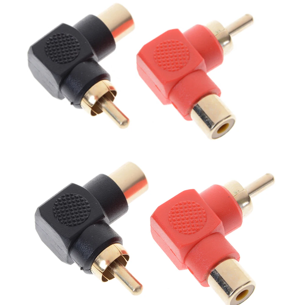 

1Pc 90 Degree RCA Right Angle Connector Plug Adapters Male To Female M/F 90 Degree Elbow Audio Adapter