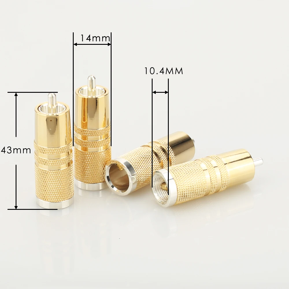 4 sztuk/partia 8mm rod RCA elektryczne mały otwór wtyczki dla RCA kabel połączeniowy dla DIY HIFI kabel