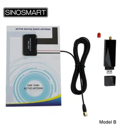 SINOSMART DAB Radio USB Receiver for EU – Supports Android 5.0+ Car Head Units (With Antenna / OEM Antenna Adapter Options)