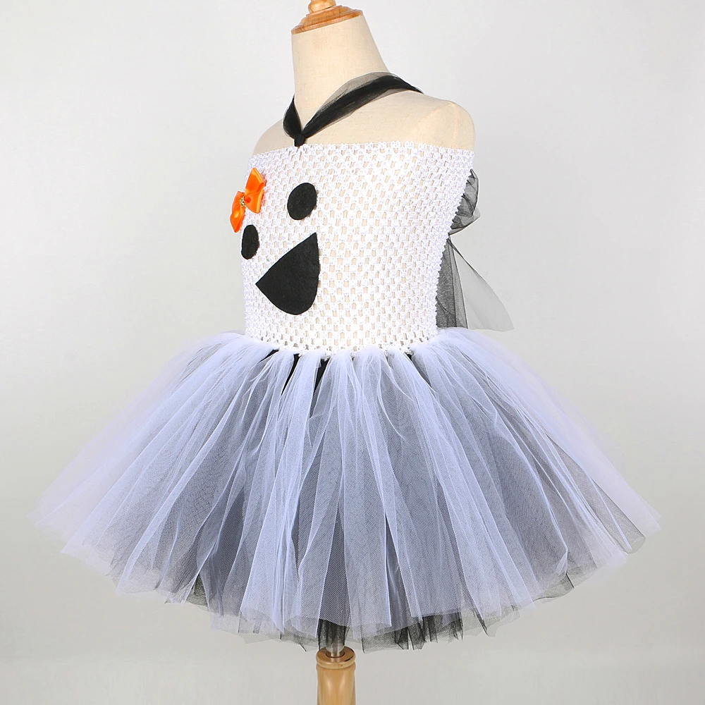 White Black Ghost Tutu Dress for Baby Girls Halloween Costumes for Kids Girl Fancy Dresses Children Carnival Party Tulle Outfit