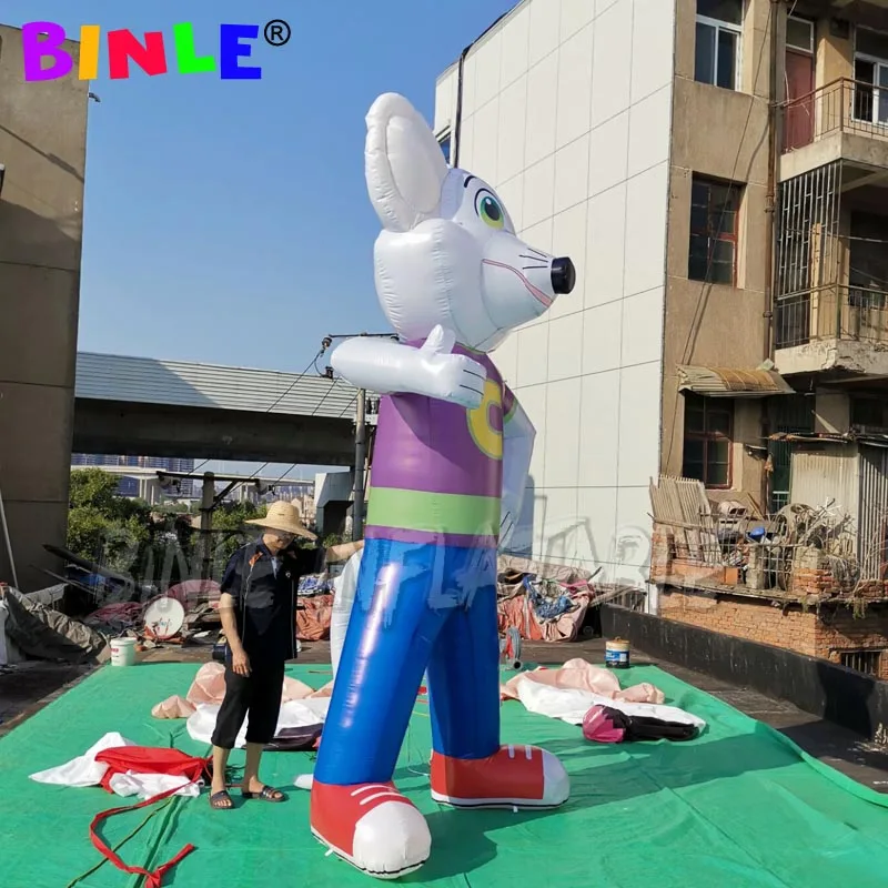 4mH attractive giant outdoor inflatable mouse mascot cute cartoon Zodiac rat animal for advertising