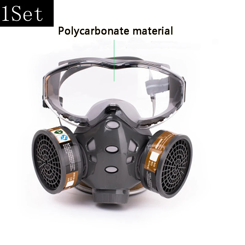 Anti-Dust Gas Mask With Safety Glasse Half Full Face Masks Set Spray Paint Chemical Pesticide Decoration With Filter Respirator