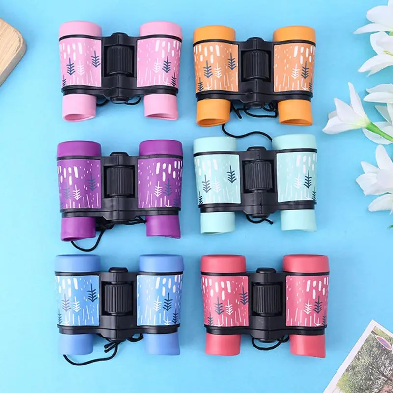 4x30 Binoculars Plastic Children Colorful Lightweight Telescope for Kids Compact Eyepiece Optical Objective Lens Outdoor Toys