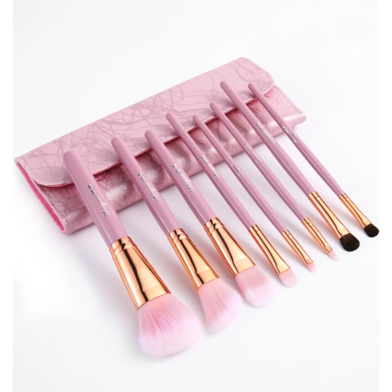 XINYAN – ensemble de pinceaux de maquillage, pour mélange d'ombre à paupières rose, fond de teint, poudre cosmétique, Eyeliner, Blush, outils de beauté, 8 pièces