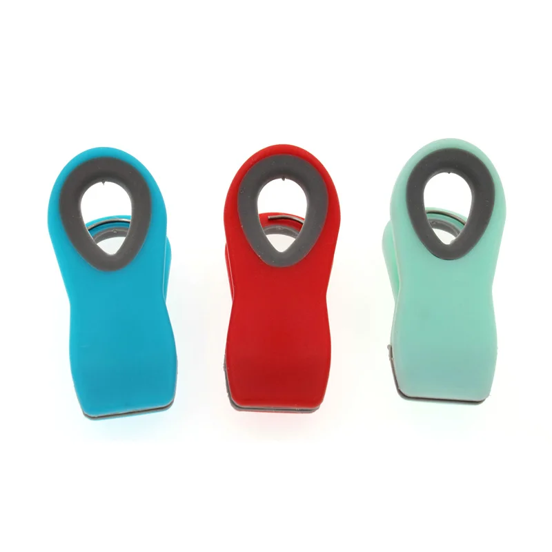 

3Pcs Strong Magnetic Clips Multi-Purpose,Assorted Bright Colors Small Bag Clips,Air Tight Sealing Clips on Coffee/Food/Chip Bags