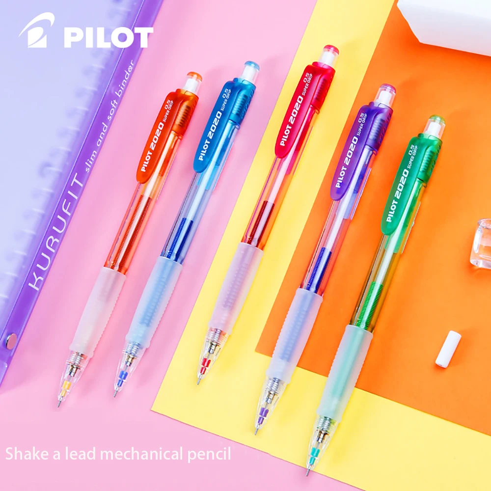 5pcs/5 Color PILOT Mechanical Pencil 0.5mm Color Pencil Holder HFGP-20N Rocking Pencil Lead  Stationery Pencils for School