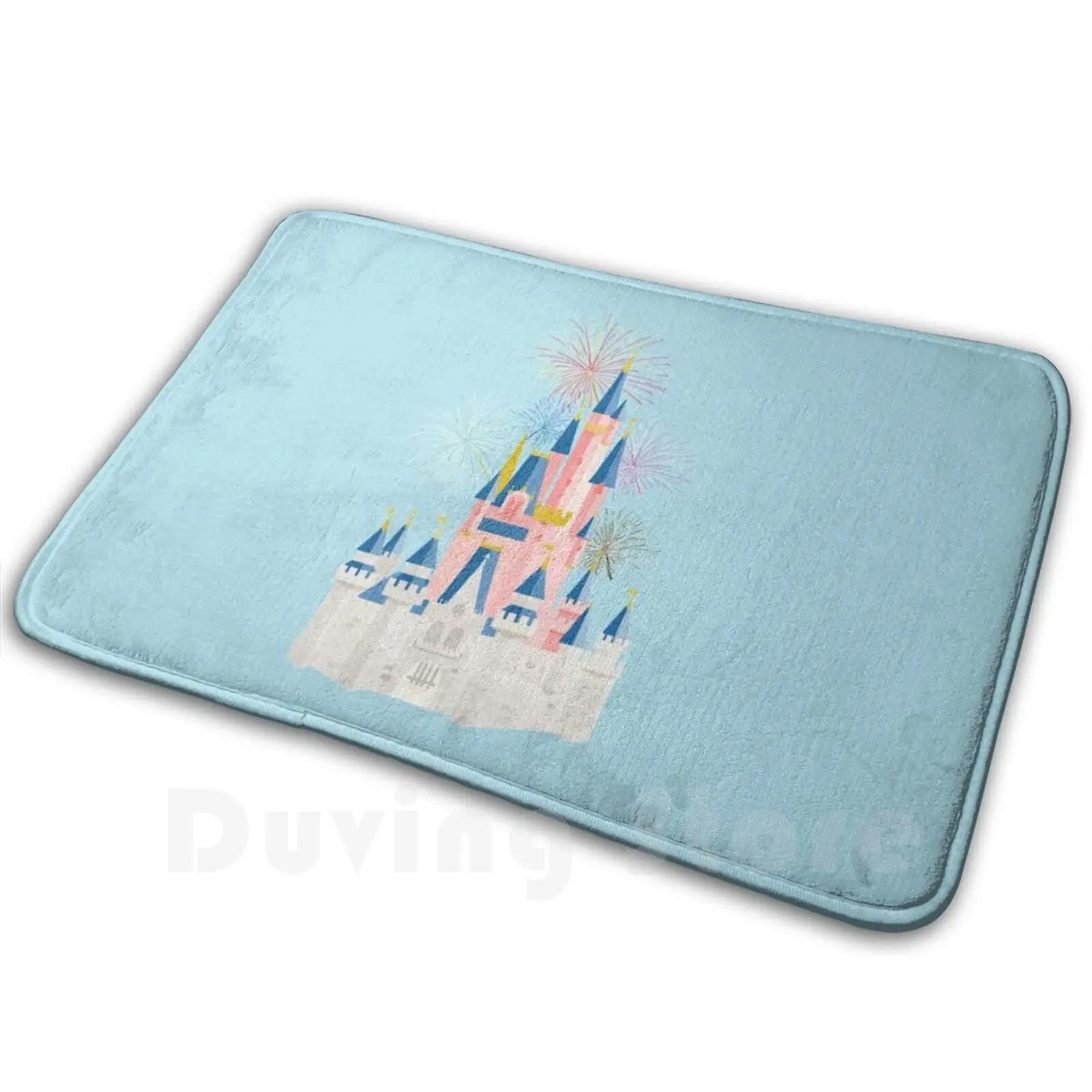 Fairytale Castle Mat Rug Carpet Anti-Slip Floor Mats Bedroom Castle Magic Kingdom Happy Mickey Sleeping Beauty Belle Magic