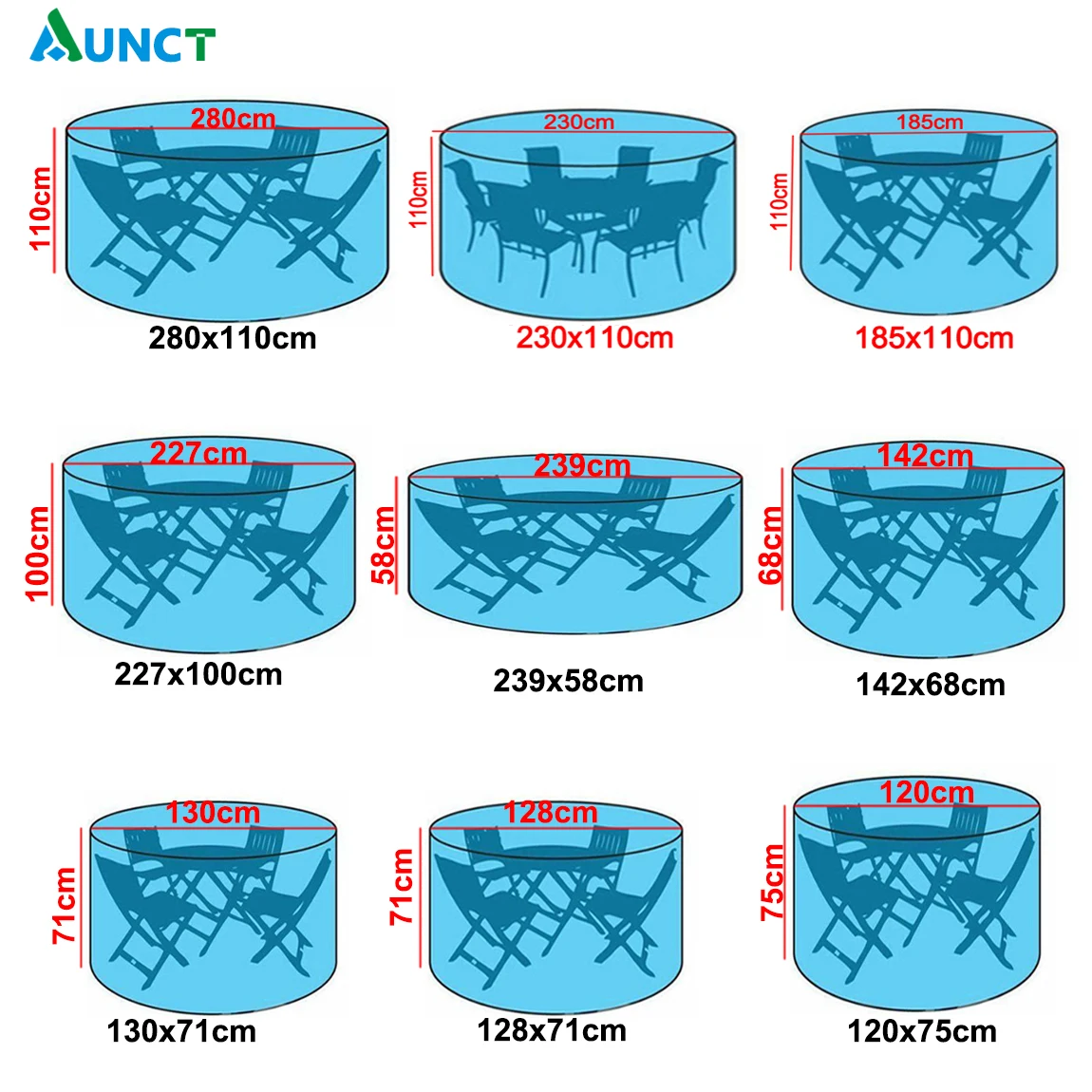 Outdoor Garden Furniture Cover Waterproof Round Table Cover Wicker Bed Sofa Protection Garden Patio Rain Snow Dustproof Covers