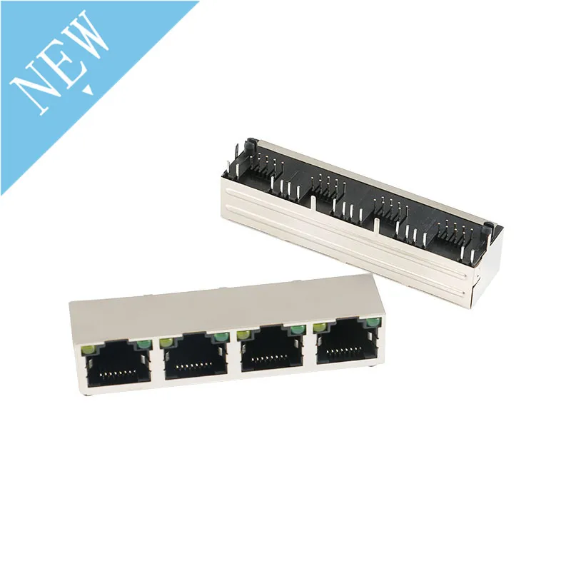 Rede cabo adaptador para transferência de dados com lâmpada, plugue modular, tomada RJ45, montagem ethernet, Rj-45, conector 8P8C