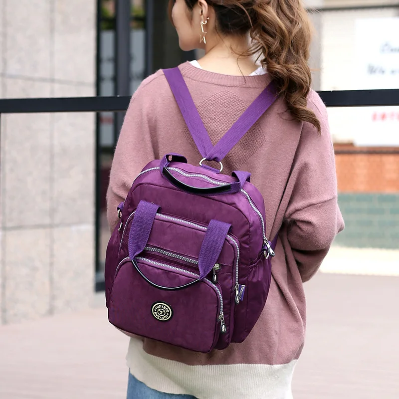 New Multifunction Women Handbag and Back Bags Waterproof Nylon Fashion Female messenger bag Laptop Back pack Girls School Bags