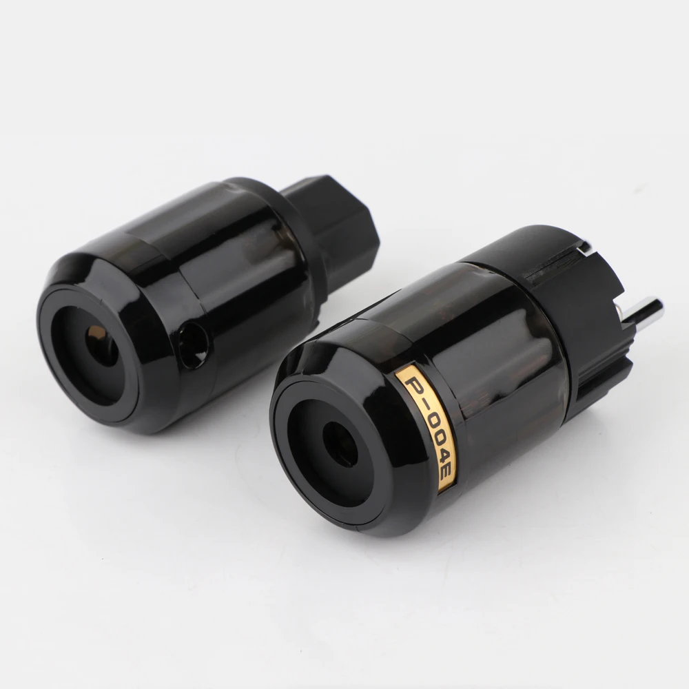 زوج P-004E/C-004 D الروديوم مطلي الأوروبي القياسية قابس الطاقة IEC أنثى موصل Hifi الكهربائية الاتحاد الأوروبي/الاتحاد الافريقي موصل التوصيل