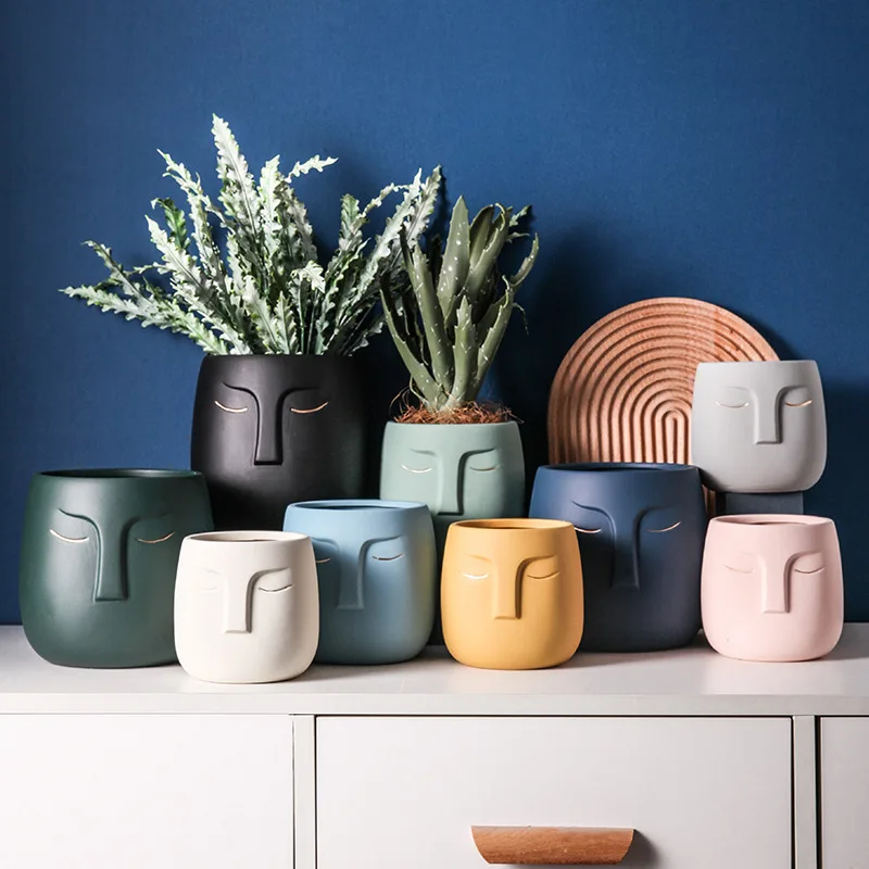 Creative Flower Pot Concrete Planter Molds Gypsum Plaster Craft Home Decor Cement Clay Vase Succulent Plants Pot Silicone Mold