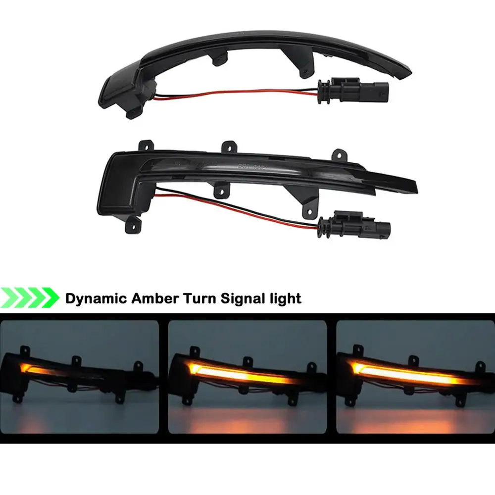 

2 шт. динамический янтарный светодиодный боковой светильник для зеркала заднего вида для Audi TT TTS TTRS R8 2016-2018 дымчатая линза