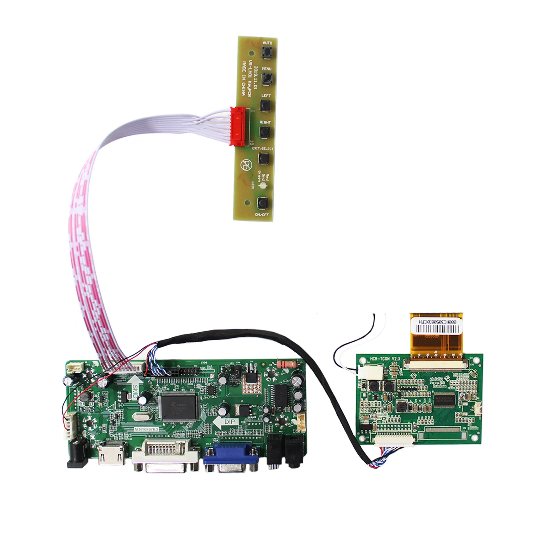 Layar LCD 7 "CLAA070MA0ACW 800 × 600 Layar 60 Pin dengan HD-MI DVI VGA AUDIO LCD Papan Pengontrol