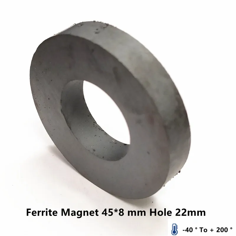 Y30 Ring Ferrite Magnet 45*8 mm Hole 22mm  Permanent  magnet 45mm x 8mm Black Round Speaker 45X8 45-22x8