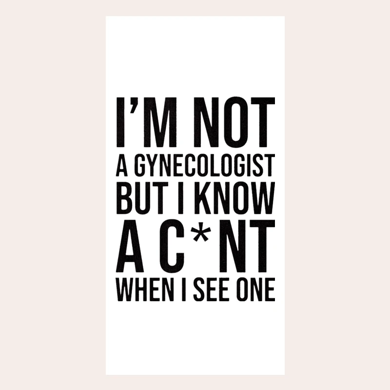 6 Colors Funny I'm not A Gynecologist Microfiber Beach Swimming Towels Know C*NT Rude Joke Humor Gift Sport Spa Towels for Adult