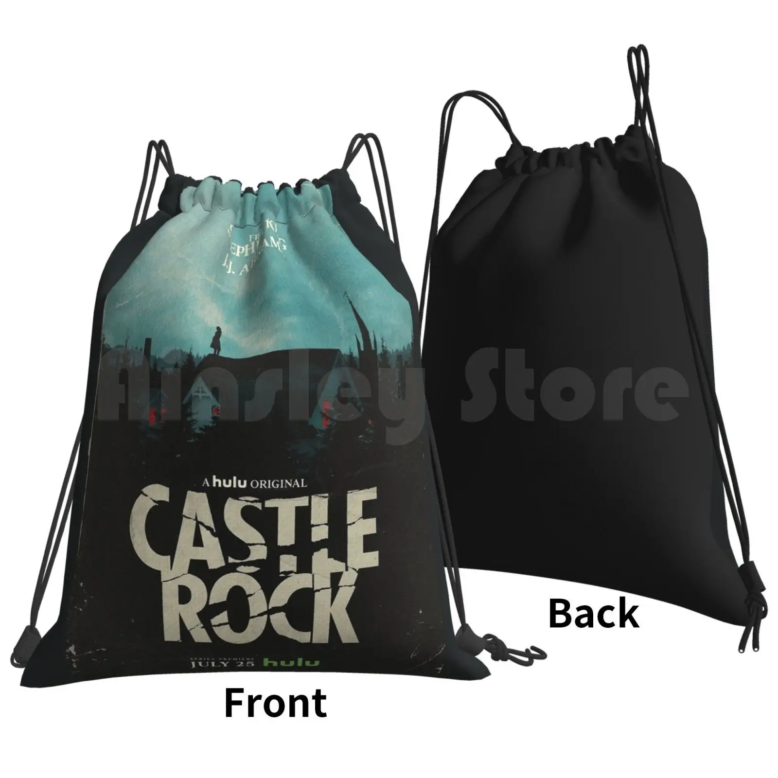 Castle Rock Backpack Drawstring Bags Gym Bag Waterproof Rolling Music Stones 70s 60s Beatle Classic 1970s 80s Band Sees