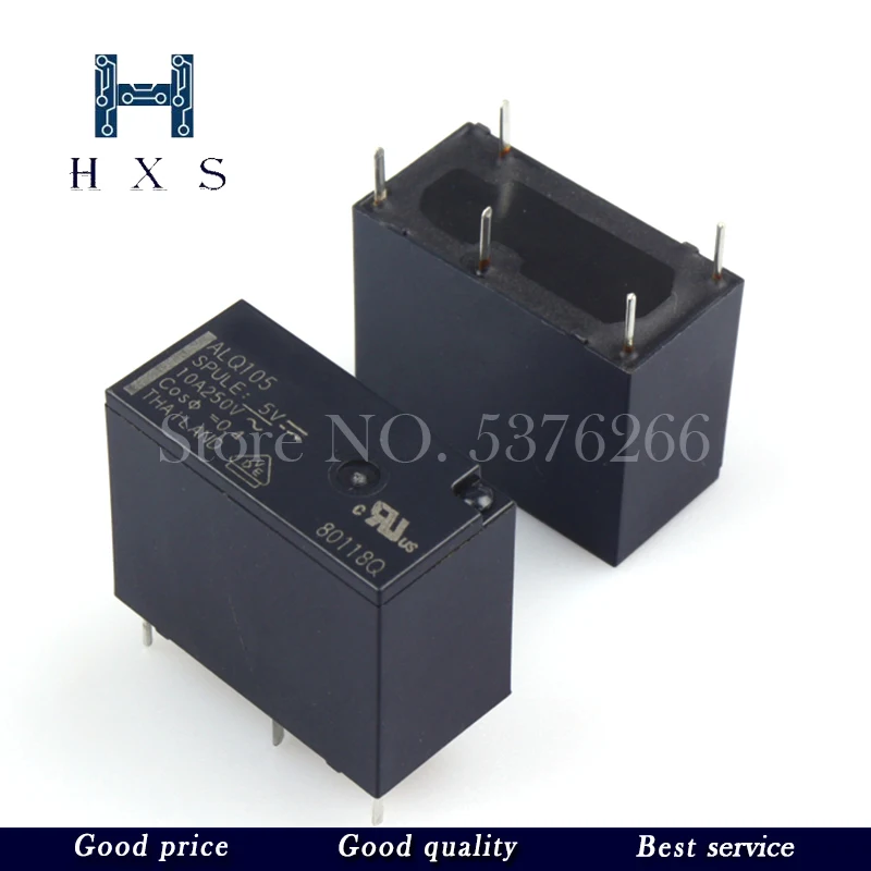 5PCS Relay ALQ105 ALQ112 ALQ124 JQ1P-5V-F JQ1P-12V-F JQ1P-24V-F 10A 5PIN Relay