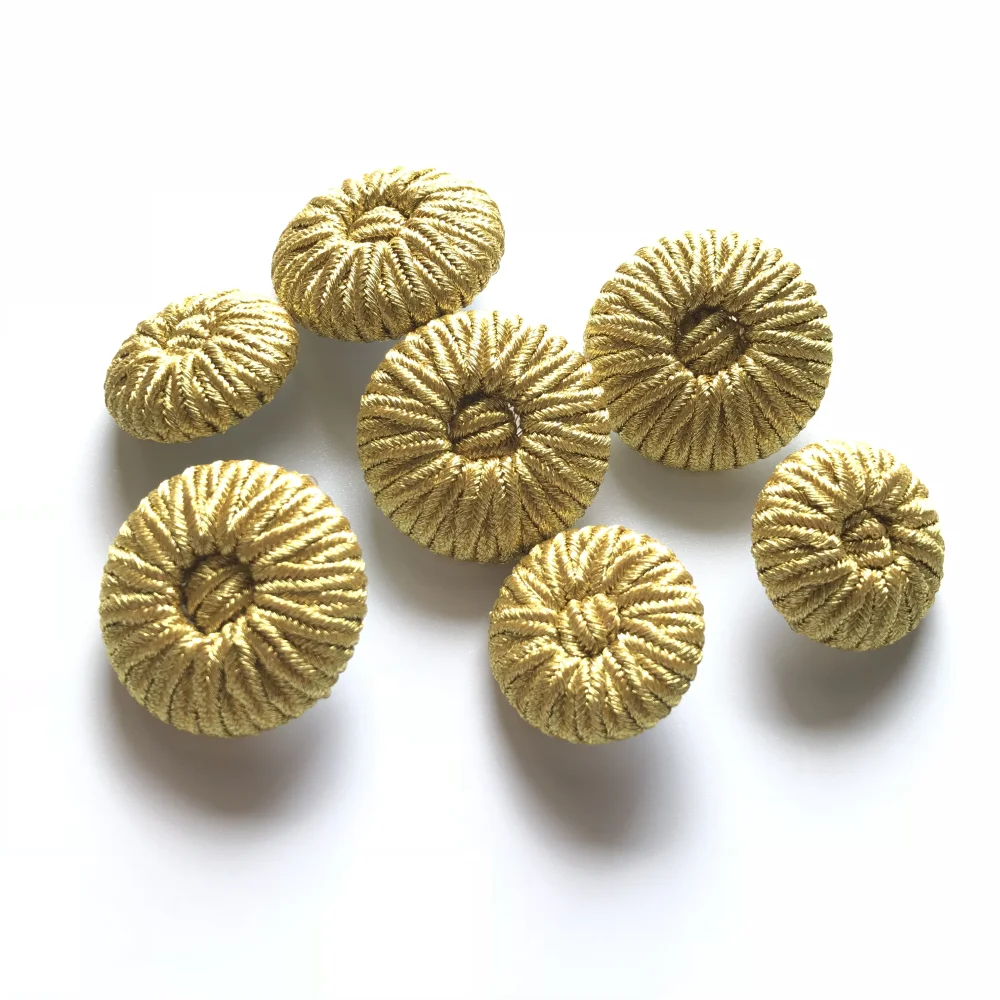 Sewing Buttons with Decorative Buckle, Hand-knitted Buttons, Vintage Gold Buttons, Suit Dress, Dance Dress, 5 PCs/Lot