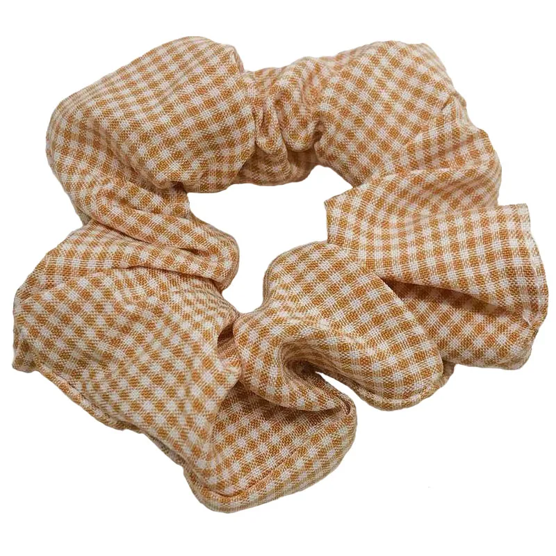 Woman Check Design Hair Ties Scrunchies Girls Plaid Elastic Hairband Hair Accessories Rope Headwear Rubber Band Ponytail Holders