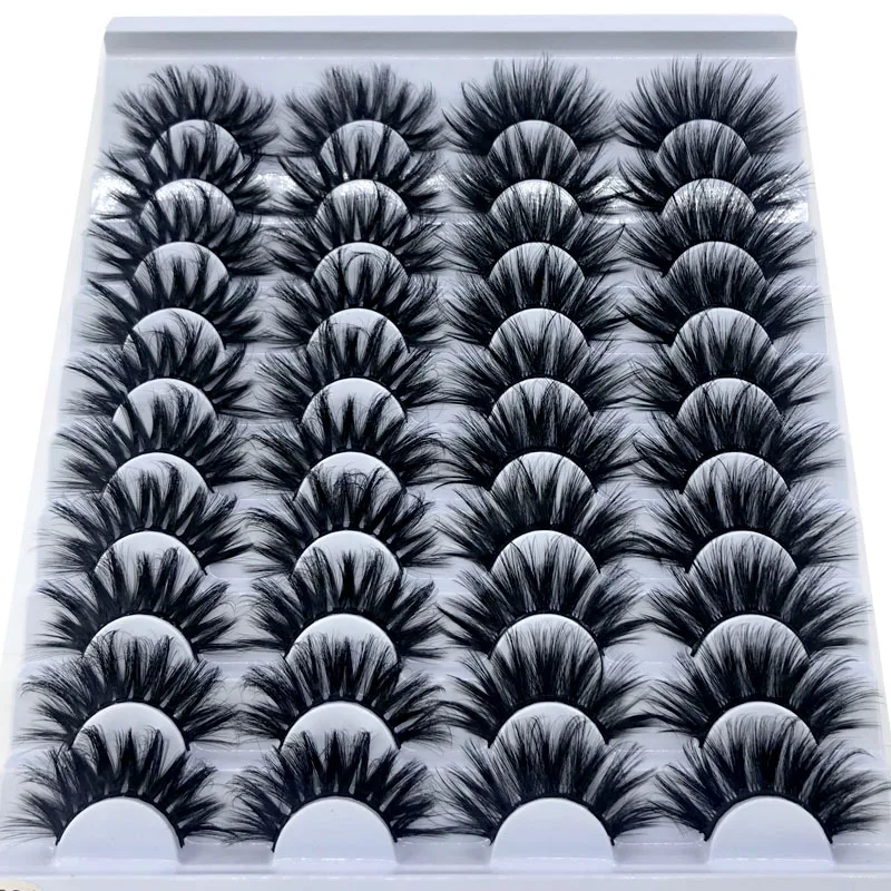 New 20 Pairs 8-23mm Faux 3D Mink Eyelashes Bulk Wispy Natural Mink Eyelashes Extension Wholesales Natural False Eyelashes Cilios