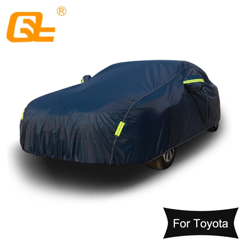 

210T Universal Dark Blue Full Car Cover Outdoor Snow Ice Dust Sun UV Shade Cover for Toyota Camry Corolla RAV4 Yaris Reiz