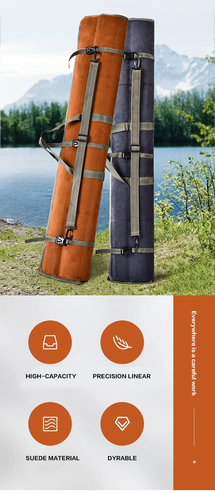 120 cm 130 cm 150 cm Leinwand Angeln Tasche Wasserdichte Angelrute Regenschirm Tackle Getriebe Lagerung Fall Tragbare Roll-Up schulter Taschen – Detail 1