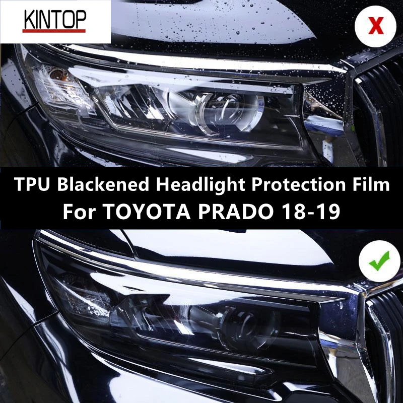 

For TOYOTA PRADO 18-19 TPU Blackened Headlight Protective Film, Headlight Protection,Film Modification