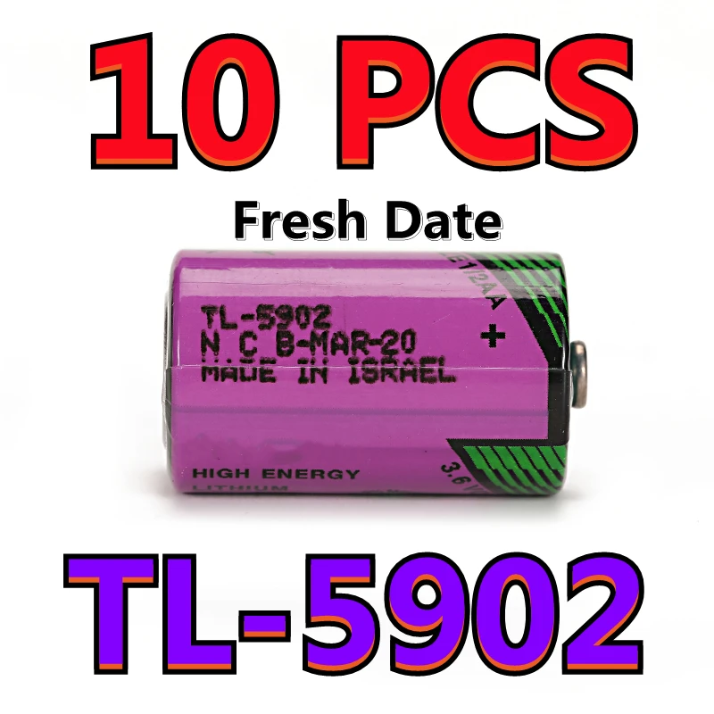 

10PCS Original New TL-5902 1/2AA ER14250 Lithium Battery 3.6V 1200mah For S5 PLC CNC Machine Tools High Energy