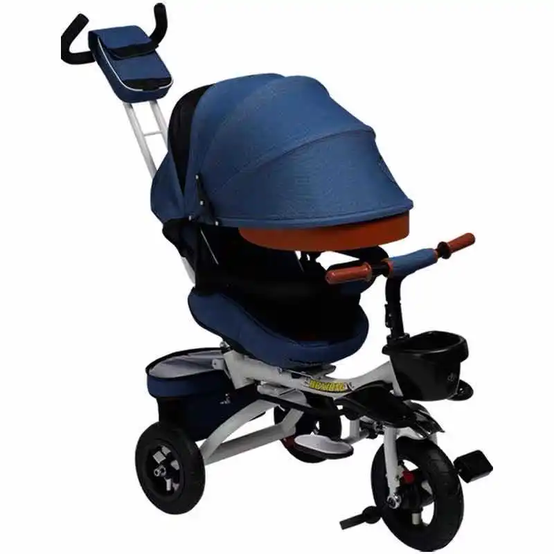 2020 Folding Armchair Safety Child Tricycle Pedal Car Rotating 1-3-6 Years Old Baby Stroller Baby Light Bike 2 in 1 trike