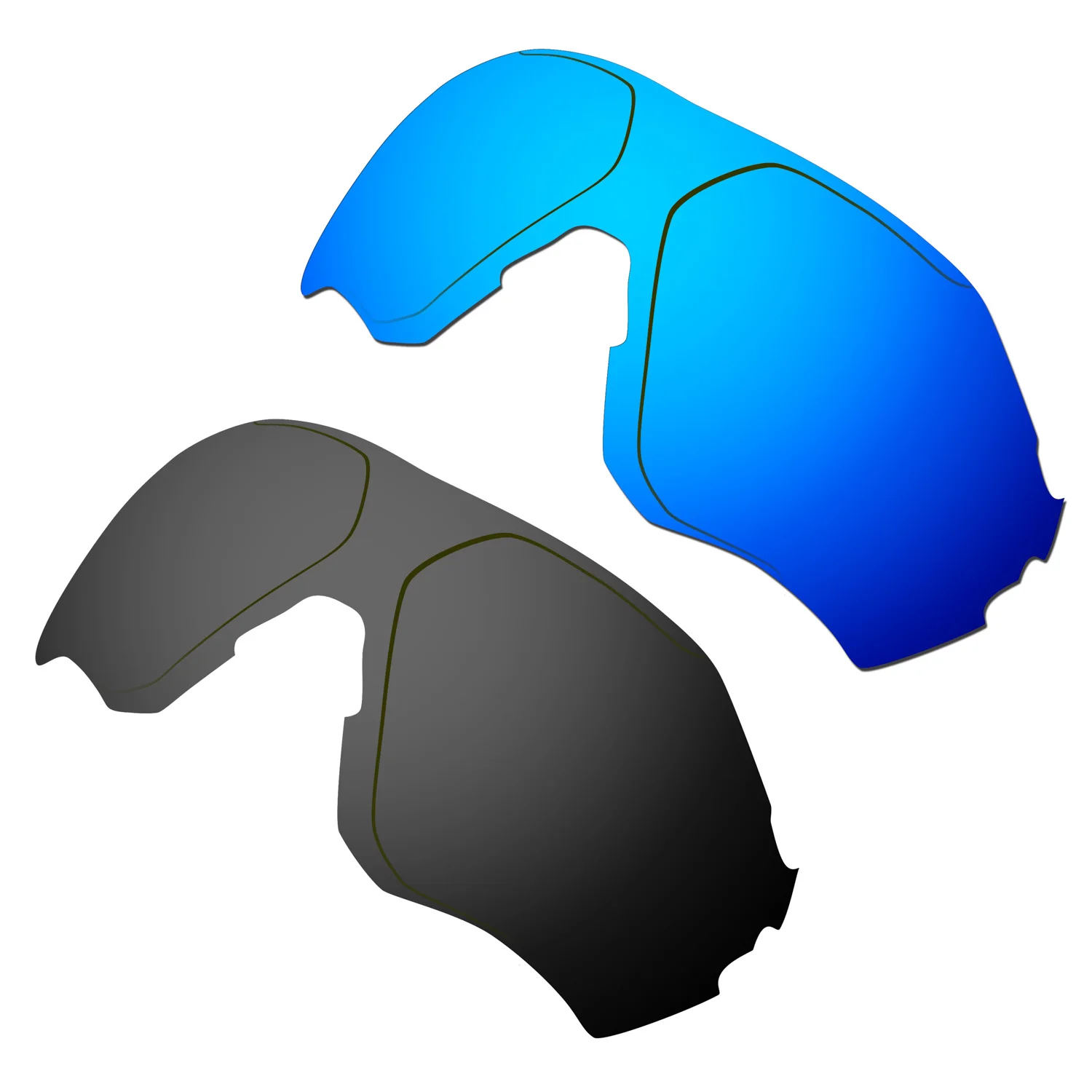 HKUCO Polarized Replacement Lenses For EVZero Range Sunglasses Blue/Black 2 Pairs