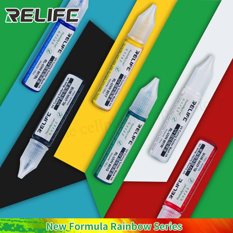 RELIFE RL-901 UV curing solder mask ink white black red yellow blue green solder flux for computer and mobile phone PCB board