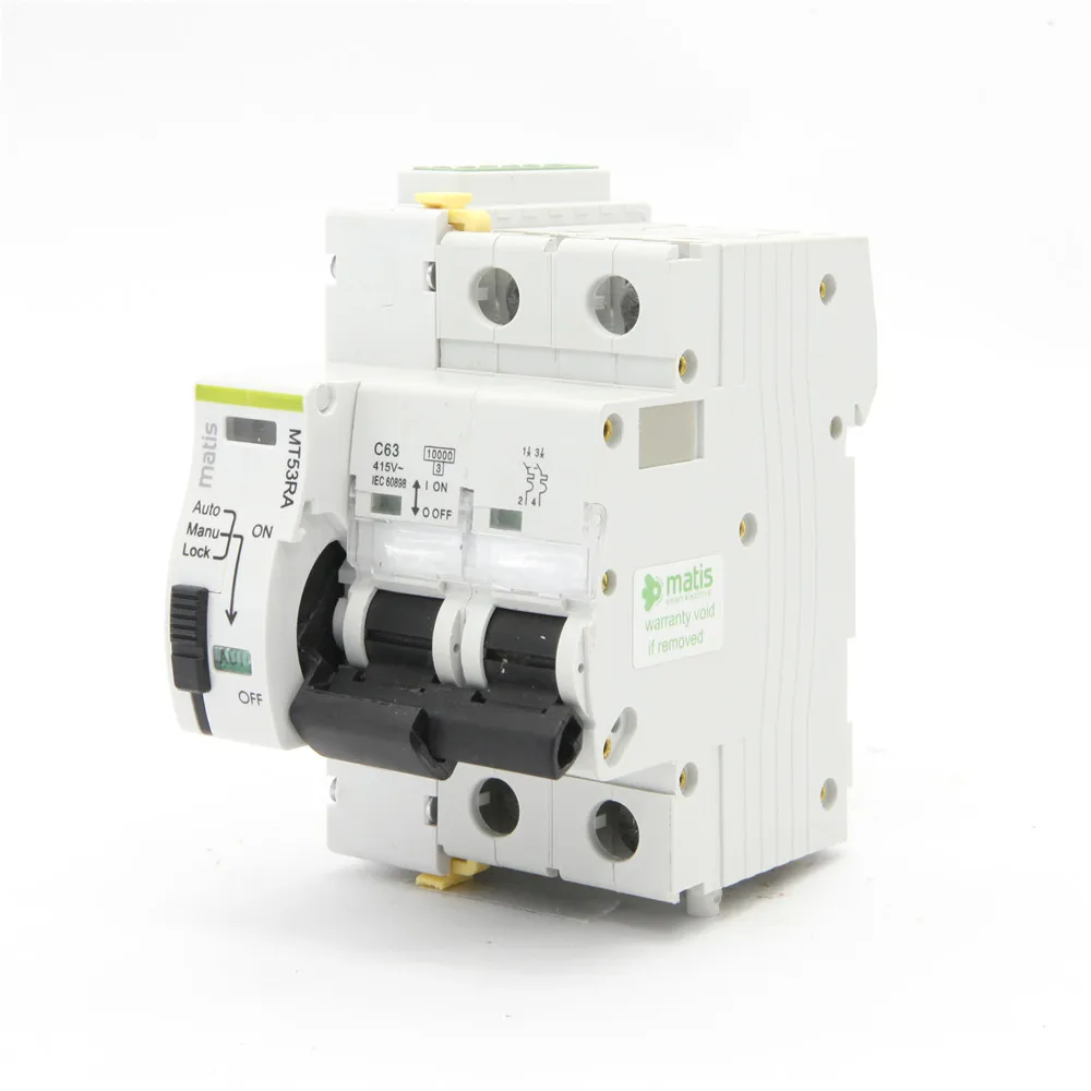 Matismart MT53Rix MCB Recloser Device dry contact control with Single Phase Mini Circuit Breaker 2P 10KA 16A  25A 40A 63A