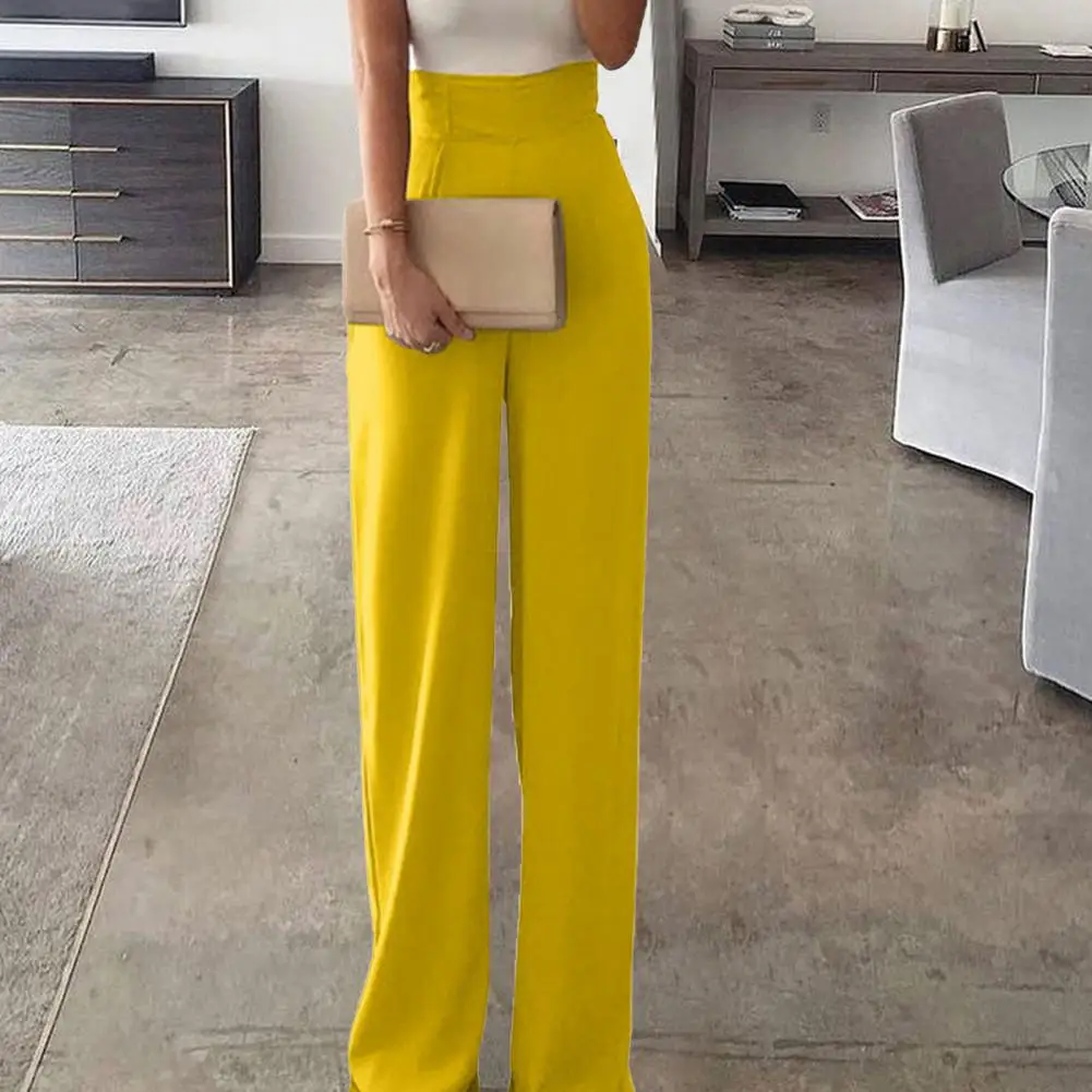 Summer Party Wear Women's Sexy Romper Color Matching High Waist Casual Sleeveless Wide Leg Jumpsuit Casual Long Pants Outfits