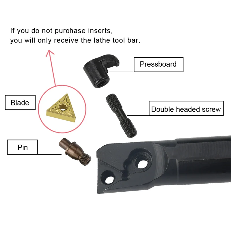 1pc S16Q-MTUNR16 S20R-MTUNR16 S25S-MTUNR16 Internal Turning Tool Holder TNMG16 Carbide Inserts Lathe Bar CNC Cutting Tools Set